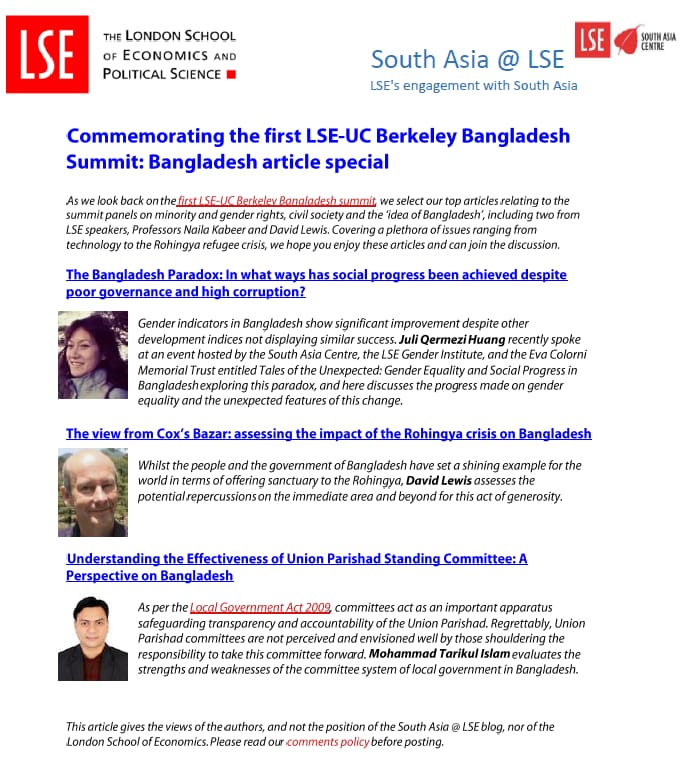Research paper of Dr.Tarik was among top three ahead of Bangladesh Summit held in LSE, London
